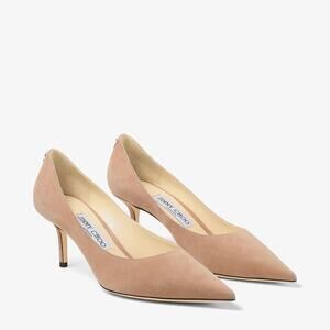 Jimmy Choo Love 65 Ballet Pink Suede Leather Pumps size 37 EU